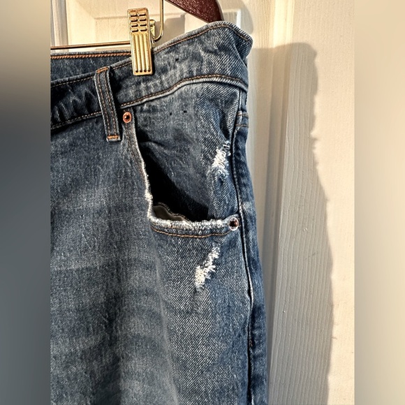 NWOT ABERCROMBIE & FITCH 34 The 90’s Straight Ultra High Rise CURVE LOVE Destroy - Picture 5 of 12